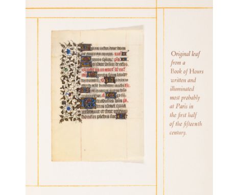 Schulz (H.C.) French Illuminated Manuscripts, one of 200 copies with an original leaf from a miniature Book of Hours, some li