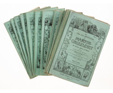 Dickens (Charles) Martin Chuzzlewit, first edition in the original 19/20 parts, the Doheny copy, etched frontispiece, additio