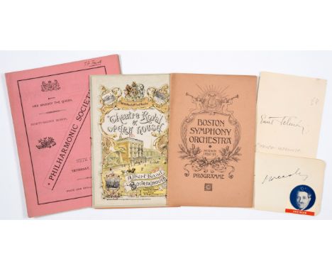 Music.- Vast Collection of Concert Programmes, Signatures of Violinists and Related Ephemera, various programmes, advertiseme
