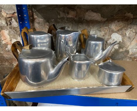 A Vintage Picquot Ware tea/ Coffee service with tray. 