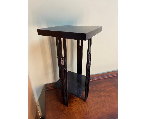 A Vintage Rennie Mackintosh style two tier lamp table. [74.5x39x39cm]