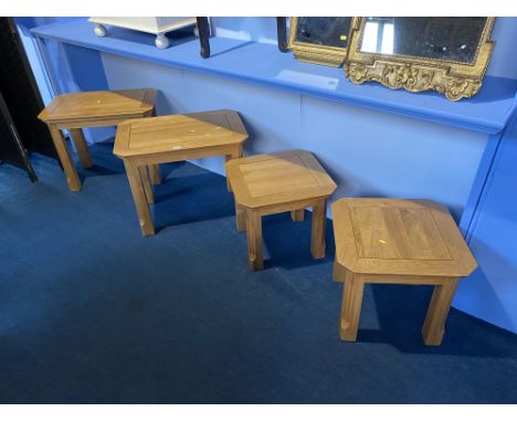 Four light oak occasional tables