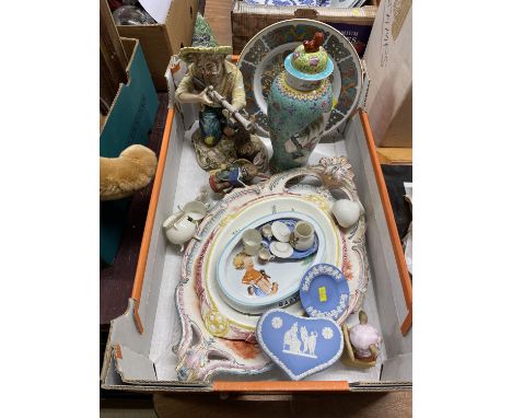 Box of assorted Jasperware, Spode etc