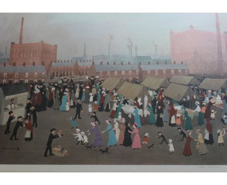 •AFTER HELEN LAYFIELD BRADLEY, MBE (1900-1979) HOLLINWOOD MARKET Offset lithograph, published by Miss Carter Publications, 19