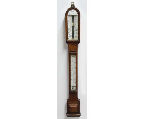 VICTORIAN ADMIRAL FITZROY'S STORM BAROMETER,  by Negretti and Zambra, number 1789, the domed case with white ceramic scales a
