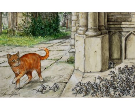 •GRAHAM OAKLEY (b.1929) "... SOMEONE HAD SPOTTED SAMPSON AND THE TWO MICE BEFORE THEY'D EVEN GOT TO THE LYCH GATE.." (from `T