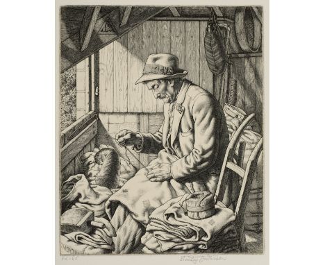 •STANLEY ANDERSON, CBE, RA (1884-1966) HYDEN, THE OLD SHEPHERD Engraving, 1947, signed, titled, inscribed (Line engraving) an