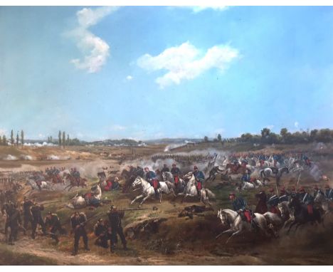 THEODORE LEVIGNE (1848-1912) 3eme CHASSEURS D'AFRIQUE, SEDAN. 1er SEPT 1870: `AH! LES BRAVE GENS, LES BRAVES GENS` Signed and