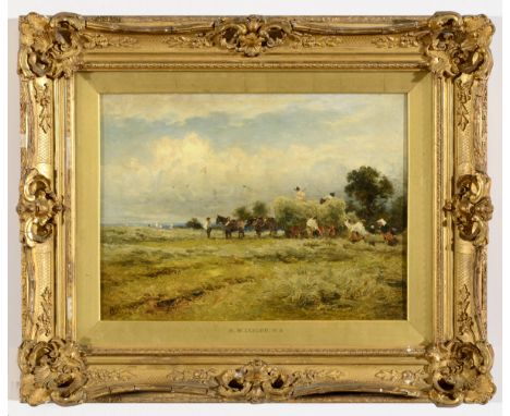 BENJAMIN WILLIAMS LEADER, RA (1831-1923) CARTING HAY, WHITTINGTON Signed and dated 1878, also signed and inscribed with title