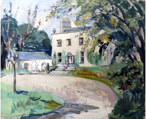 •EVA HENRIETTA HAMILTON (1876-1960) COUNTRY HOUSE NEAR DUBLIN Oil sketch on canvas 49.5 x 60cm. Provenance: A gift from the a