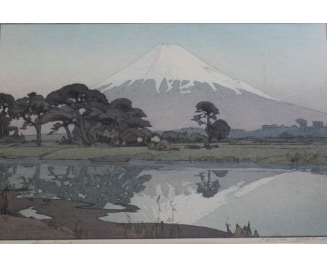 HIROSHI YOSHIDA (1876-1950) SUZUKAWA Colour woodblock print, signed in pencil and titled in ink 24 x 37.5cm.; with another by