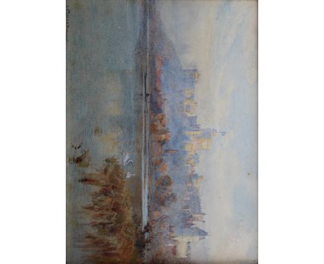 •JOHN PEDDER (1850-1929) WINDSOR CASTLE Signed, watercolour 17.5 x 23.5cm,; with a watercolour of Scarborough by Henry Barlow