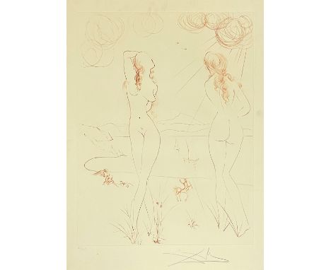 Salvador DALI (1904 - 1989). "Espejo Vivo" (1973).Circa 65 cm x 49 cm das Blatt. Lithographie. Rechts unten handsigniert, lin