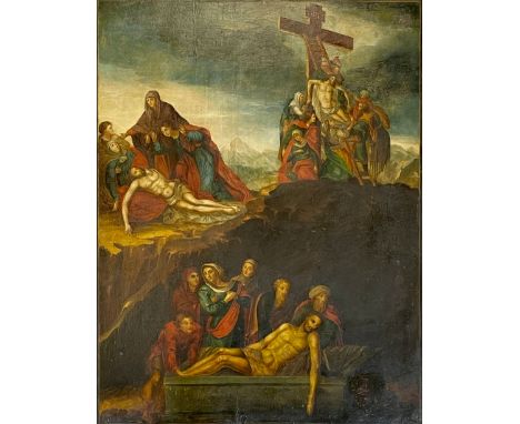 HEILIGENMALER UNSIGNIERT (XVIII - XIX). Westliche Passionsdarstellung.Circa 53,5 cm x 41 cm. Gemälde. Wohl Tempera auf Holzta