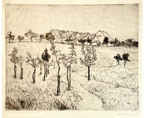 Alexander OLBRICHT (1876 - 1942). ''Probedruck''.Circa 18 cm x 23 cm. Graphik. Rechts unten signiert. Links unten beschriftet
