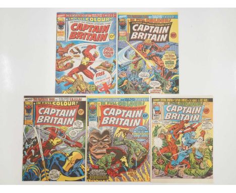 CAPTAIN BRITAIN #1, 3, 5, 9, 17 (5 in Lot) - (1976/1977 - BRITISH MARVEL) Includes the origin and first appearance of Captain