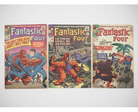 FANTASTIC FOUR #42, 43, 44 (3 in Lot) - (1965 - MARVEL - UK Price Variant) - Includes the first appearance of Gorgon + appear