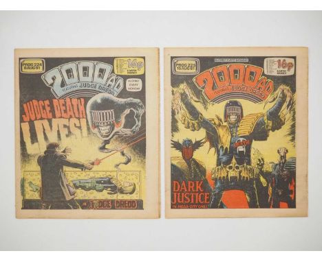 2000 AD PROGS #224 &amp; 225 (2 in Lot) - (1981 - IPC) - The first team appearance of the Dark Judges (Judges: Death, Fear, F