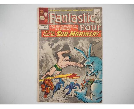 FANTASTIC FOUR #33 (1964 - MARVEL - UK Cover Price) - First appearance of Attuma as portrayed in the Black Panther 'Wakanda F