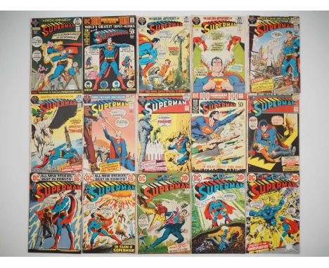 SUPERMAN #244 - 258 (15 in Lot) - (1971/1972 - DC) - Includes the first appearance of Terra-Man + iconic wraparound cover art