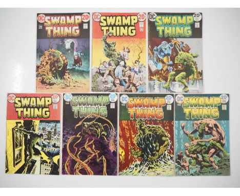 SWAMP THING #4 to 10 (7 in Lot) - (1973/1974 - DC) - Remaing iconic covers by Bernie Wrightson - Includes the first meeting o