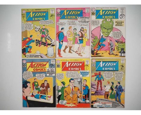 ACTION COMICS #278, 279, 280, 281, 282, 283 (6 in Lot) - (1961 - DC) - Includes the final 10 Cent issues plus the first 12 ce