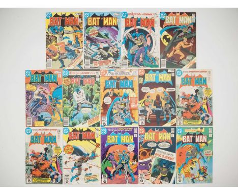 BATMAN #322, 323, 324, 325, 326, 327, 329, 330, 332(x2), 333, 334, 336, 338 (14 in Lot) - (1980/1981 - DC - UK Price Variant)