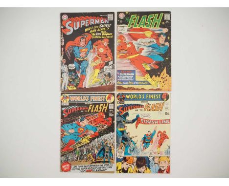 SUPERMAN/FLASH RACE LOT (4 in Lot) - Includes SUPERMAN #199 (1967 - First Race) + FLASH #175 (1967 - Second Race) + WORLD'S F
