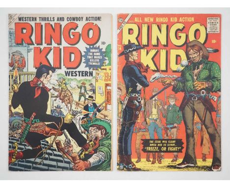 RINGO KID WESTERN #3 &amp; 14 (2 in Lot) - (1954/1956 - ATLAS) - Joe Maneely cover art - Flat/Unfolded - a detailed photograp