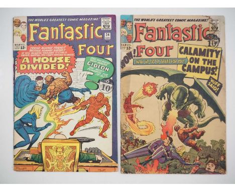 FANTASTIC FOUR #34 &amp; 35 (2 in Lot) - (1965 - MARVEL) - Includes the first appearances of Dragon Man &amp; Greg Gideon + t