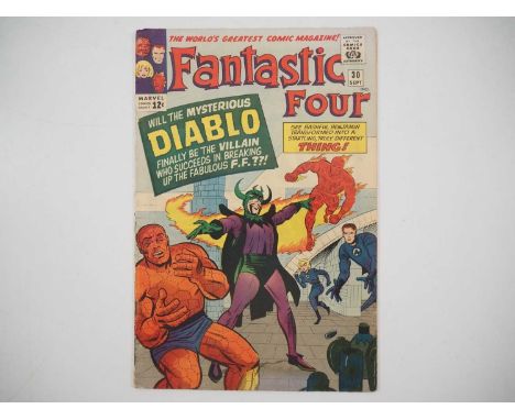 FANTASTIC FOUR #30 (1964 - MARVEL) - The first appearance of Diablo - Jack Kirby Cover and Interior art - Flat/Unfolded - a p