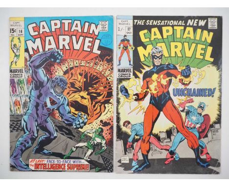 CAPTAIN MARVEL #16 &amp; 17 (2 in Lot) - (1969 - MARVEL - US &amp; UK Price Variant) - Includes the debut of the new Captain 
