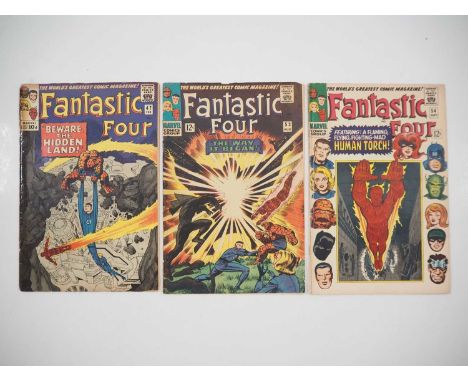 FANTASTIC FOUR #47, 53, 54 (3 in Lot) - (1966 - MARVEL - US &amp; UK Price Variant) - Includes the first mention of Galactus 