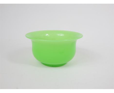 A green jade style glass bowl, 6.5 x 13 x 13cm.