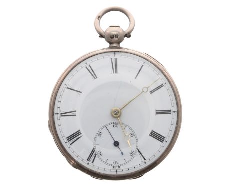 George IV silver fusee lever pocket watch, Chester 1827, the movement signed Rowell, Oxford, no. 1418, with engraved balance 