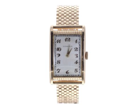 International Watch Co (IWC) for Tiffany & Co 18ct rectangular gentleman's bracelet watch, circa 1925, case ref. 63984, movem