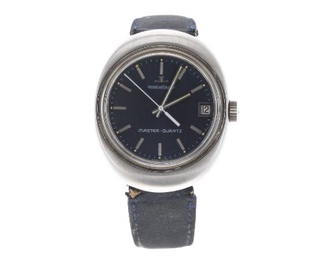 Jaeger-LeCoultre Master-Quartz stainless steel gentleman's wristwatch, ref. 23301-42, circa 1975, no. 1336696, circular blue 