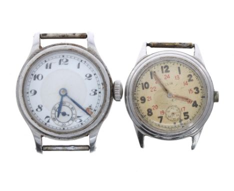 Longines Deutsches Heer (German Army) mid-size stainless steel gentleman's wristwatch case, ref. 22188, stamped 2364 to one l