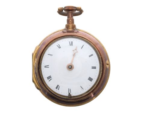 18th century gilt metal verge pair cased pocket watch, the fusee movement signed Thos Smith, Norwich, no. 2713, with pierced 