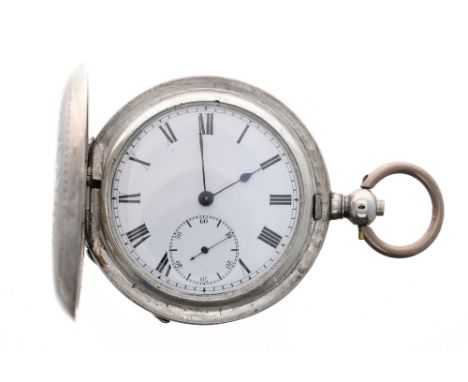 Russian silver (0.875) lever hunter pocket watch, gilt half plate movement signed Billodes with compensated balance and regul