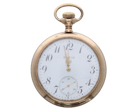 Elgin gold plated lever pocket watch, circa 1913, signed movement with compensated balance and regulator, no. 17470099, signe