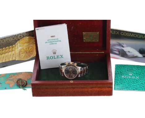 Rolex Oyster Perpetual Cosmograph Daytona gold and stainless steel gentleman's bracelet watch, ref. 16523, circa 1998, serial