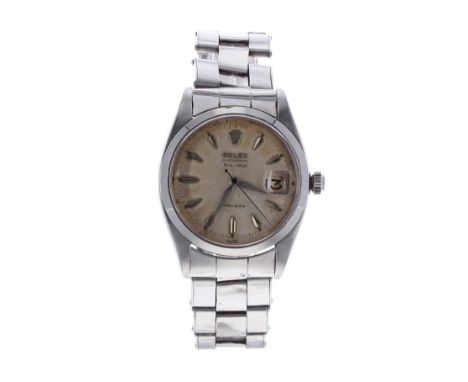 Rolex Oysterdate Precision stainless steel gentleman's bracelet watch, ref. 6494, circa 1954, serial no. 44xxxx, silvered dia