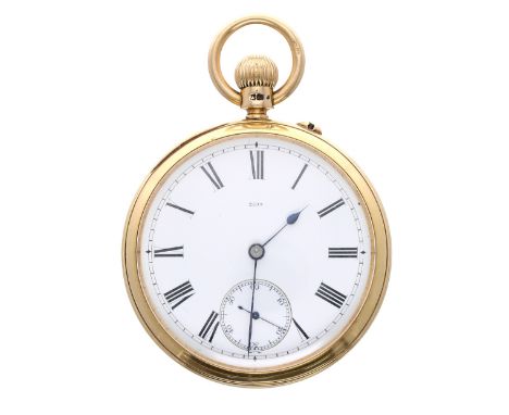 Army &amp; Navy Cooperative Society Ltd. 18ct lever pocket watch, London 1882, signed three quarter plate movement no. 2599, 