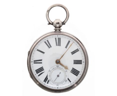 Victorian silver fusee lever pocket watch, London 1874, the movement signed R Scott, Leeds, no. 48431, with engraved balance 