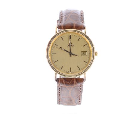 Omega 18ct gentleman's wristwatch, ref. 196750, circa 1991/2, serial no. 54467638, champagne dial with baton markers, centre 