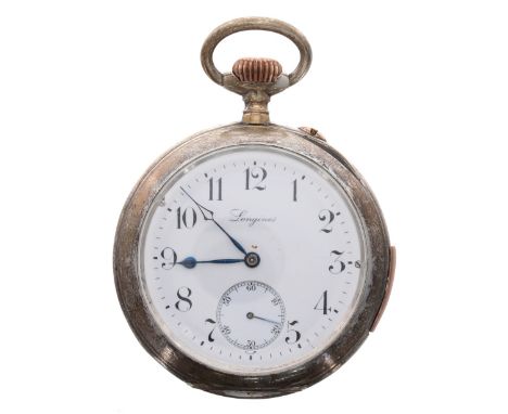 Silver (0.900) lever quarter repeating pocket watch, the gilt frosted Reber Patent 102 movement with compensated balance, reg
