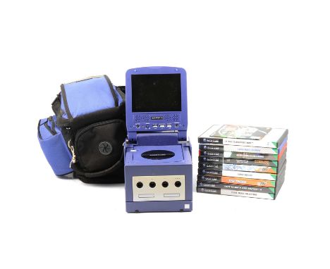 Nintendo Gamecube games console, with nine games; Super Mario Sunshine; Mario Kart Double Dash!!; Sonic Heros and others; 4Ga