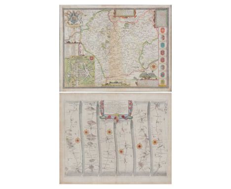After John Speed,Leicester, both Countye and Citie described...hand coloured map,41x53cm, framed and under glass,and after Jo