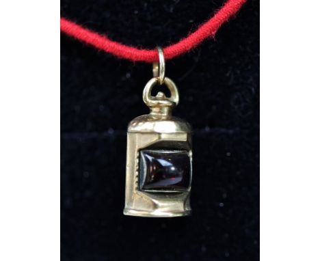 Antique 9ct gold port lamp pendant